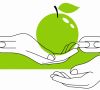 Grafik Apfel auf Händen